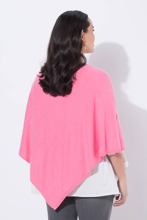 Poncho en maille de laine mélangée, col en V et finition en pointe