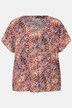 Blouse oversize à col en V, imprimé coloré