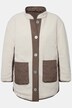 Vendbar jakke, vattering/teddyfleece, ståkrage, resirkulert