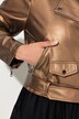 Bikerjas, leren look, reverskraag, asymmetrisch