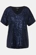 Paillet t-shirt i oversize med V-udskæring