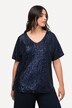 Paillet t-shirt i oversize med V-udskæring