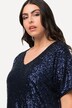 Paillet t-shirt i oversize med V-udskæring