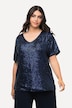 Paillet t-shirt i oversize med V-udskæring