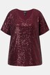 Paillet t-shirt i oversize med V-udskæring