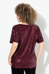 Paillet t-shirt i oversize med V-udskæring