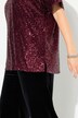 Paillet t-shirt i oversize med V-udskæring