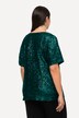 Paillet t-shirt i oversize med V-udskæring