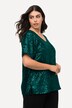 Paillet t-shirt i oversize med V-udskæring