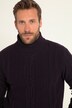 Rollkragenpullover, Wollmix, vorne Zopfmuster
