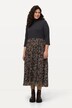 Midi-jurk, A-lijn, ribjersey, mesh, opstaande kraag, 3/4-mouw