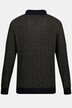 Pull camionneur en maille# côtelée bicolore de laine mélangée, col camionneur zippé