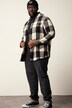 Camicia STHUGE in flanella a quadri da indossare sopra altri indumenti con maniche lunghe e colletto ad apertura inglese, fino alla tg. 8XL