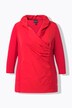 Blouse collection Classic. Encolure V et manches 3/4. Col en taffetas