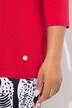 Blouse collection Classic. Encolure V et manches 3/4. Col en taffetas