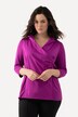 Maglia classica con collo di taffettà, scollo a V e maniche a 3/4