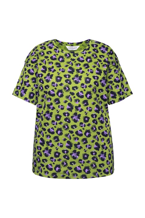 Tričko, oversize, leopardí, kulatý výstřih, krátké rukávy