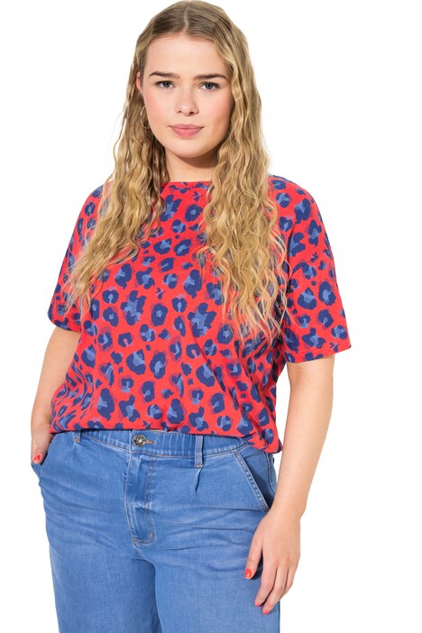 Tričko, oversize, leopardí, kulatý výstřih, krátké rukávy