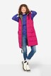 Omkeerbare bodywarmer, lang model, doorgestikt, capuchon, tweerichtingsrits