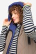 Omkeerbare bodywarmer, lang model, doorgestikt, capuchon, tweerichtingsrits