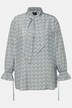 Bluse, sløyfe, ståkrage, langermet, rysjer