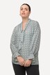Bluse, sløyfe, ståkrage, langermet, rysjer