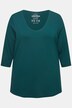 T-shirt manches 3/4, décolleté rond et profond