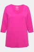 T-shirt manches 3/4, décolleté rond et profond