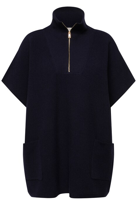 Pončo, troyer límeček, zip, oversize, krátké rukávy