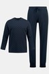 Pigiama da casa con certificazione OEKO-TEX, maglia a maniche lunghe con stampa allover e pantaloni lunghi, fino alla tg. 8XL