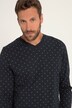 Pigiama da casa con certificazione OEKO-TEX, maglia a maniche lunghe con stampa allover e pantaloni lunghi, fino alla tg. 8XL