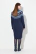 Robe en maille, motif norvégien avec chiens. Coupe oversize, col rond et manches longues.