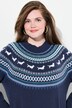 Robe en maille, motif norvégien avec chiens. Coupe oversize, col rond et manches longues.