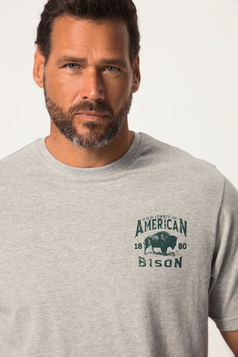 T-Shirt, Workwear, Halbarm, Bison Rückenprint, Rundhals