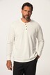 Henley, Langarm, Strukturjersey, Rundhals, Knopfleiste, bis 8 XL