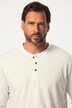 Henley, Langarm, Strukturjersey, Rundhals, Knopfleiste, bis 8 XL