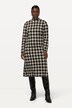 Strikkekjole, houndstooth, ståkrage, lange ermer, midikjole