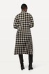 Strikkekjole, houndstooth, ståkrage, lange ermer, midikjole