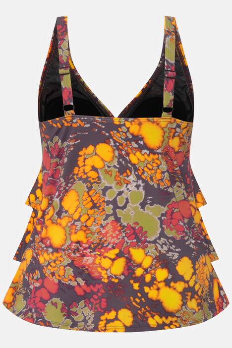 Tankini, Rüschen, V-Ausschnitt, Softcups, recycelt