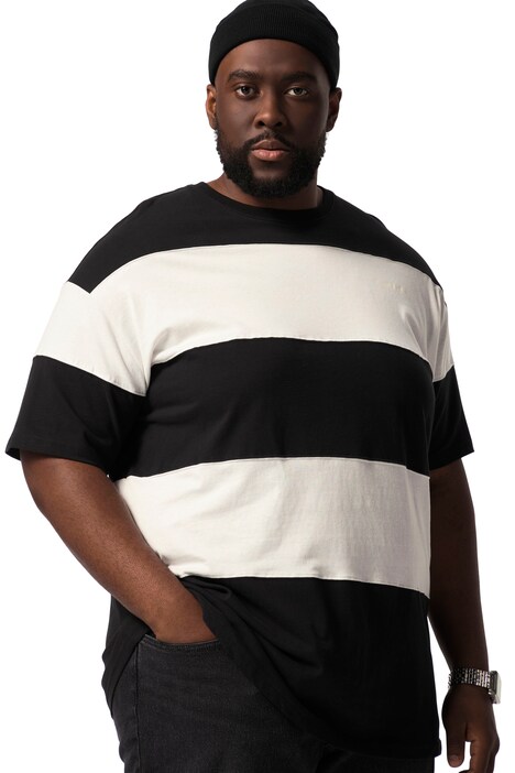 STHUGE tričko, OEKO-TEX, krátké rukávy, oversize, proužky, do 8XL