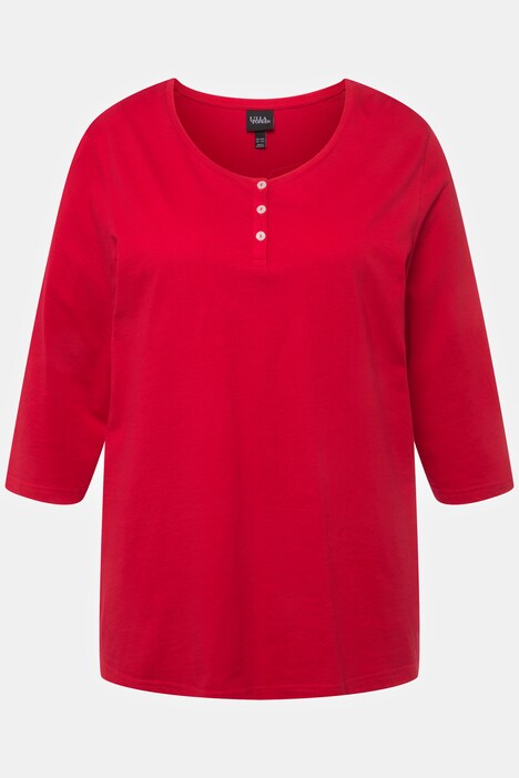 Pyjama à col rond et manches 3/4, motif pied-de-poule