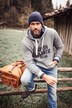 Hoodie i FLEXNAMIC® med brystprint og hætte, op til 8 XL
