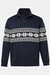 Jersey Troyer, sudadera, cuello alzado con cremallera, patrón noruego