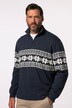 Jersey Troyer, sudadera, cuello alzado con cremallera, patrón noruego