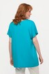 T-shirt, glittersten, striber, rund hals, halværmer