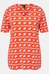 slinkyshirt, retrodessin, V-hals, korte mouwen