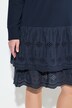 Robe en molleton à col rond et manches longues, coton bio et dentelle