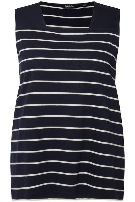 Dlouhý top, proužky, Classic, hranatý výstřih, bez rukávů