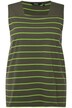 Dlouhý top, proužky, Classic, hranatý výstřih, bez rukávů