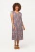 Robe en jersey, ruban froncé, ligne A, col V, manches courtes